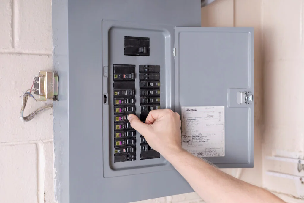 About Electrical service panel with circuit breakers